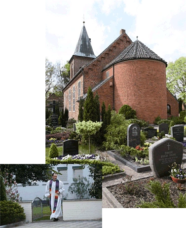 Kirche in Borgfeld und Pastor Huette