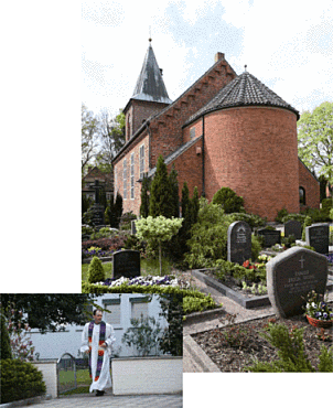 Kirche in Borgfeld und Pastor Huette